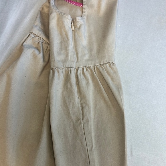GAP - Tan Sleeveless Cotton Sundress w/ pink trim - Picture 3 of 5